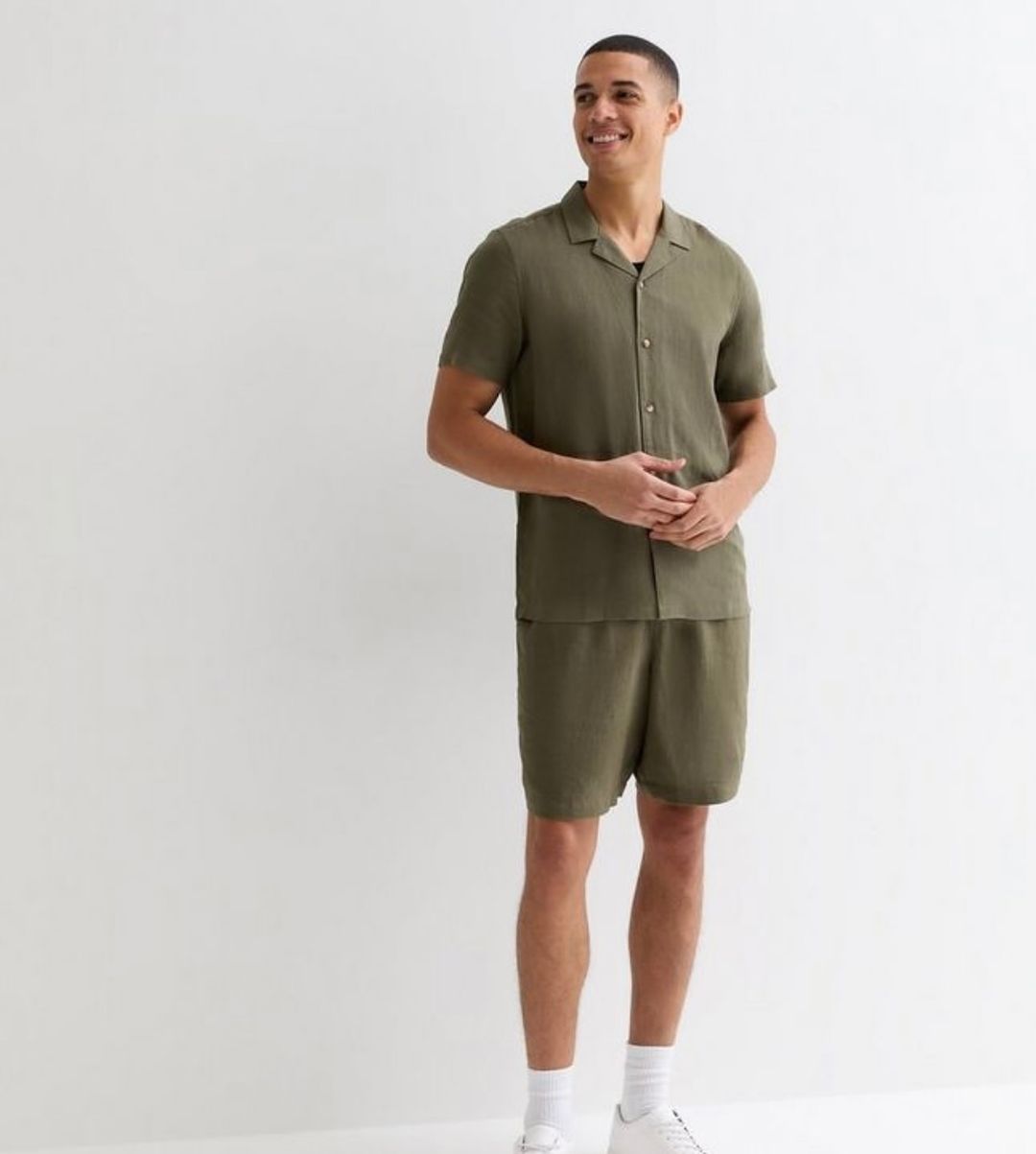 Linen shorts and vintage shirt piece.