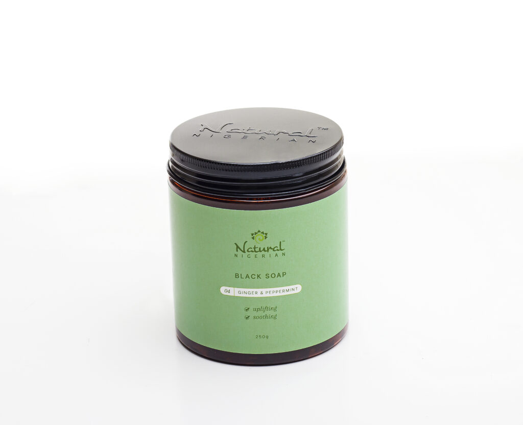 Natural Nigerian™ Ginger And Peppermint Black Soap.