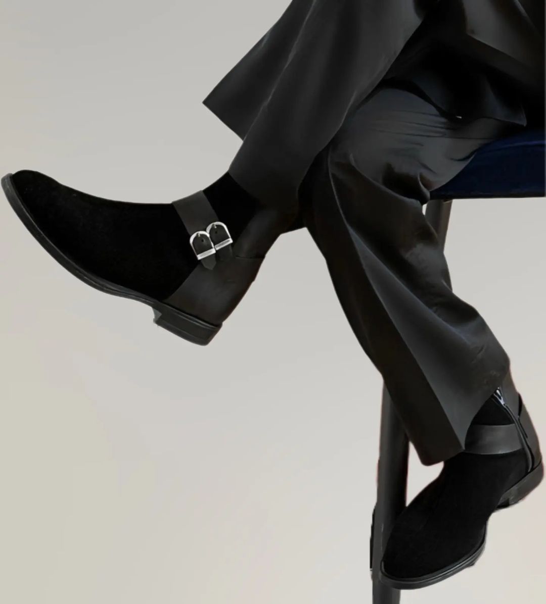 Black suede boots