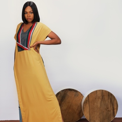 MUSTARD YELLOW KIMONO KAFTAN