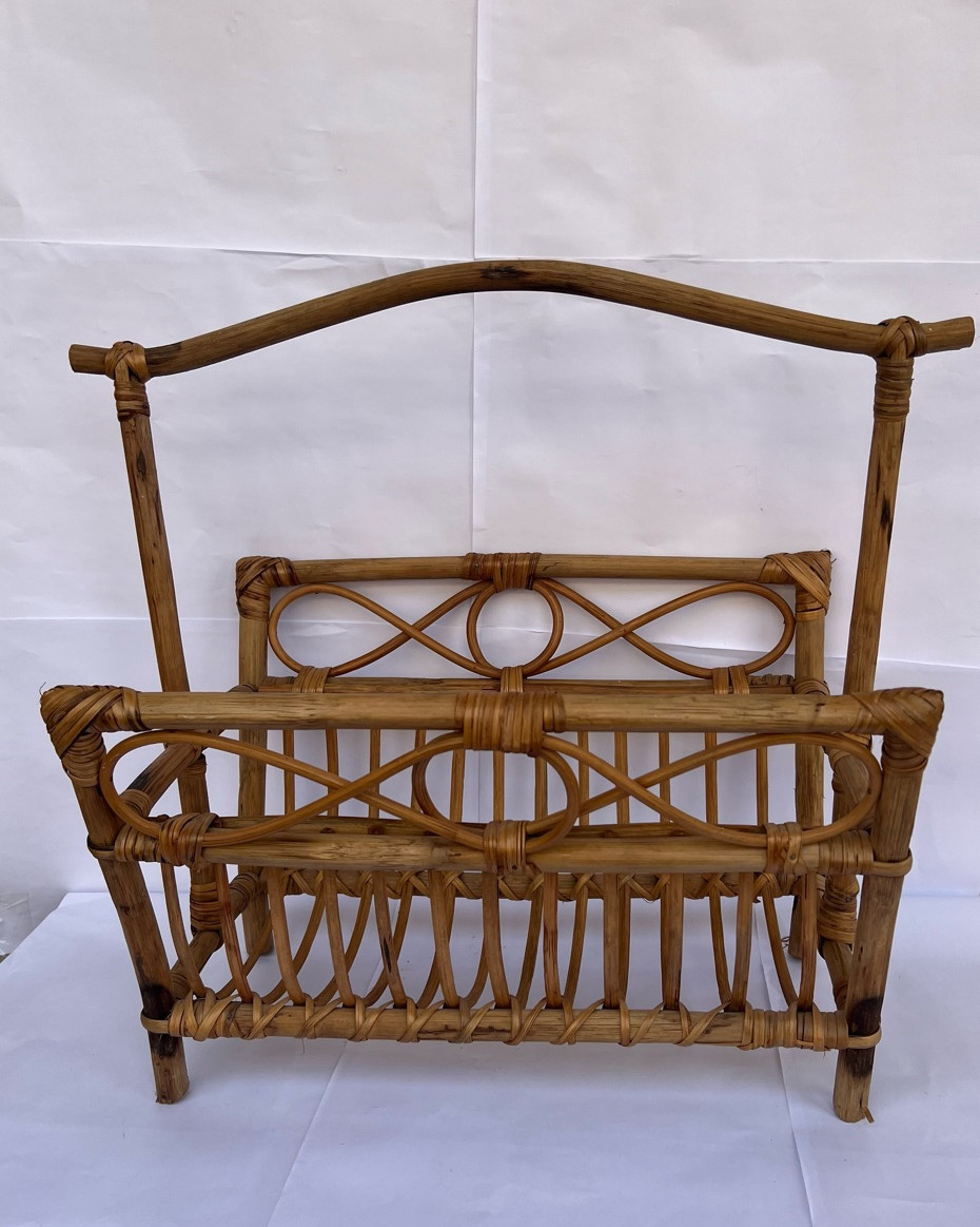 Cane Magazine Newspaper Holder Basket