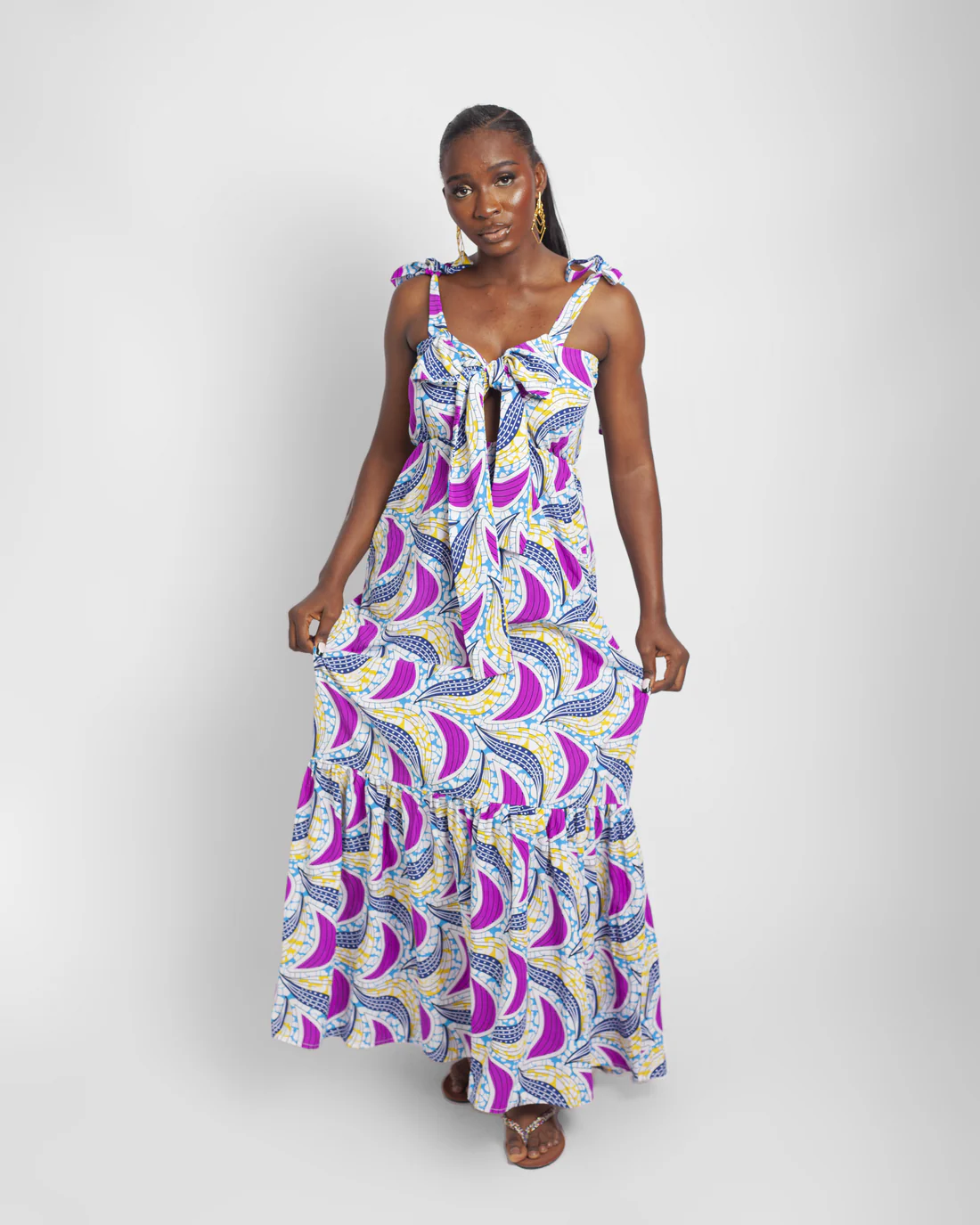 Elegant Tie-Front Gown