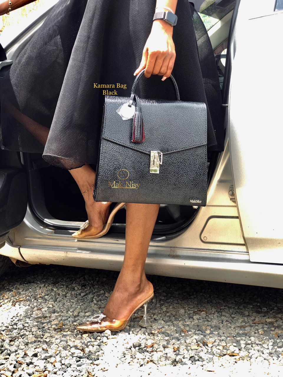 BLACK KAMARA TOPHANDLE BAG