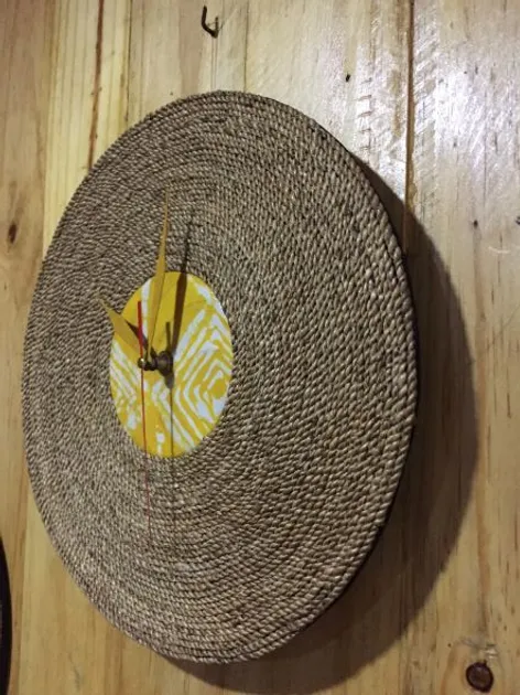 Woven Water Hyacinth Wall Clock