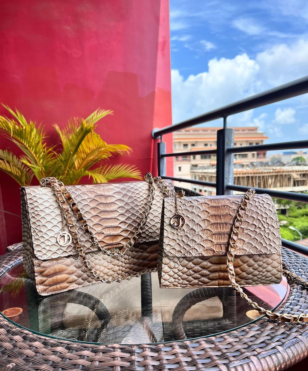 Beige and tan midi bags